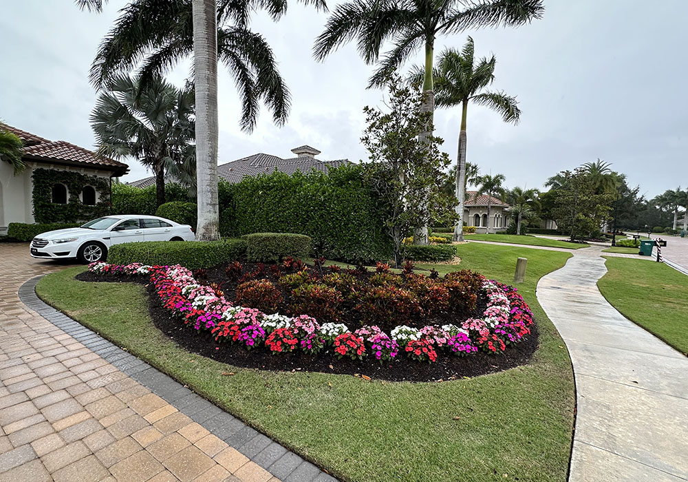 Residential landscaping with watering system